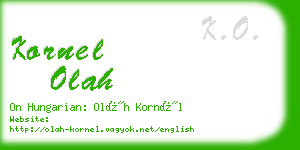 kornel olah business card